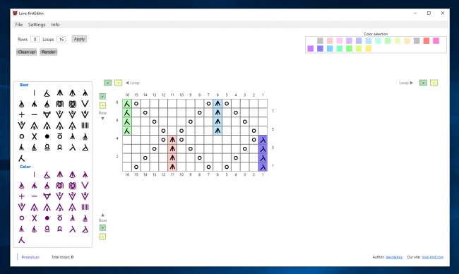 Love-KnitEditor - a program for creating knitting patterns